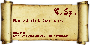 Marschalek Szironka névjegykártya
